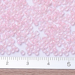 MIYUKIラウンドロカイユビーズ  日本製シードビーズ  （rr203)ピンク裏地クリスタル  11/0  2x1.3mm  穴：0.8mm  約1100PCS /ボトル  10 G /ボトル&nbsp;SEED-JP0008-RR0203