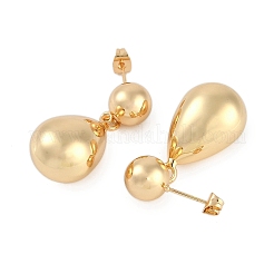 Гладкие каплевидные латунные серьги-подвески для женщин&nbsp;EJEW-D280-02G-01