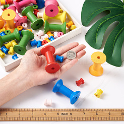 Окрашенные деревянные пустые катушки для проволоки WOOD-TA0001-53