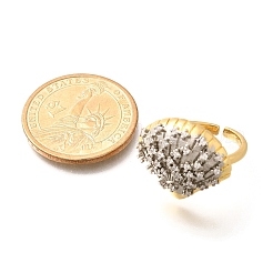 Латунные кольца из манжеты с прозрачным цирконием RJEW-U035-11GP