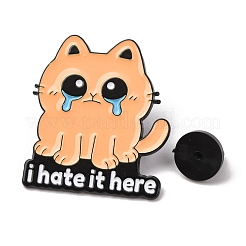 Ich hasse es hier weinende Katzen-Emaille-Pins&nbsp;JEWB-B047-01D
