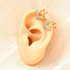 Фурнитура для ушей из латуни с микропаве из кубического циркония для женщин EJEW-F370-05G