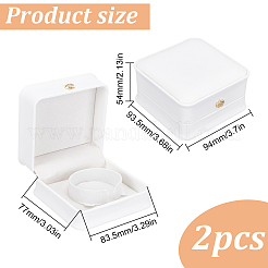 Квадратная коробка для браслета из искусственной кожи LBOX-WH0002-074A