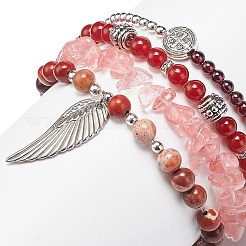4 stücke 4 stil natürliche gemischte edelstein perlen stretch armbänder set&nbsp;BJEW-JB08878