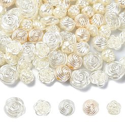 200 個 4 スタイル ABS プラスチック模造パールビーズ  花  花  12~17x11~14mm  穴：1.5~2.5mm  50個/スタイル&nbsp;OACR-CJ0001-71