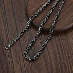 4 мм ретро-цепочка из нержавеющей стали с византийским узором для мужчин WG86229-02