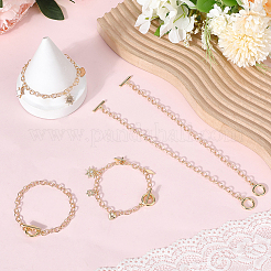 12шт сплава кабельные цепные браслеты для женщин и мужчин&nbsp;BJEW-SC0001-60G