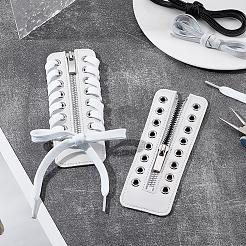 Inserciones de cremallera de cuero con cordones para zapatos&nbsp;DIY-WH0700-47A