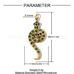 Acier inoxydable 304 avec pendentifs en strass&nbsp;RB-OY001-49G-02