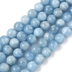 Природные Аквамарин бисер нитей G-D327-C03-8mm