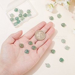 24 шт. подвески из натурального зеленого авантюрина&nbsp;G-BC0001-21B