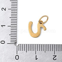 304ステンレススチールエナメルチャーム  丸カン付き  イオンプレーティング（ip）  ゴールドカラー  U字  10x10x1mm  丸カン：6x0.8ミリ  4.5mm内径&nbsp;STAS-G353-01G-U