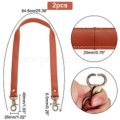 Ручки для сумок из воловьей кожи и поликоттона PURS-WH0005-92AB