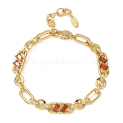 Bracelet en laiton serti de micro-pavés de zirconiums cubiques&nbsp;BJEW-D458-03G-07