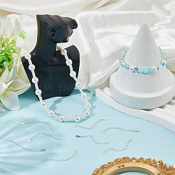 10 шт. 925 конца из стерлингового серебра с удлинительными цепочками и подвесками-капельками&nbsp;STER-BBC0008-98