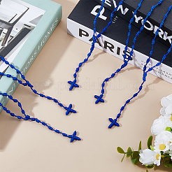 5 шт. плетеный нейлоновый шнур ожерелье с подвеской в виде креста&nbsp;NJEW-DC0001-10C