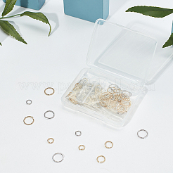 長持ちするメッキ真鍮オープン丸カン  ツイストラウンド  ミックスカラー  6~10.5x1mm  内径：4~8.5mm  120個/箱&nbsp;KK-BC0001-19