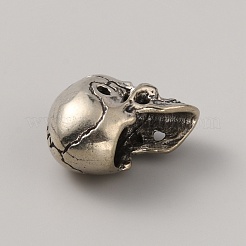 Латунь черепа бусы FIND-WH0148-020B