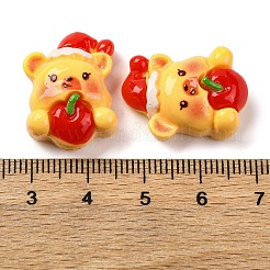 Желтые кабошоны из смолы на рождественскую тематику RESI-R451-01F