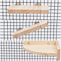 ペットのオウム 鳥かご 止まり木 木製スタンド プラットフォーム セキセイインコのおもちゃ  長方形と扇形  バリーウッド  4個/セット&nbsp;AJEW-GA0001-40