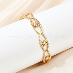 Браслеты-манжеты из нержавеющей стали 304 для женщин&nbsp;BJEW-U045-05G