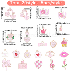 100 stücke 20 stile valentinstag thema legierung emaille anhänger&nbsp;FIND-BM0001-25
