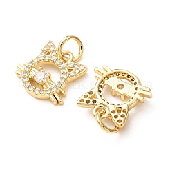 Ciondoli in ottone zirconi chiari micro pavé&nbsp;CU-E003-18G-31