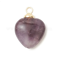 Натуральные подвески в форме сердца из аметиста&nbsp;PALLOY-JF04889-02