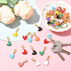 50 шт. 10 стиля подвеска в форме сердца из сплава эмали&nbsp;HJEW-YW00114