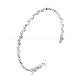 Не тускнеющие плоские круглые браслеты-манжеты из нержавеющей стали 304 для женщин&nbsp;BJEW-L682-010P