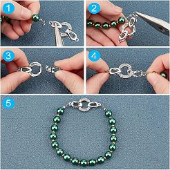 6 комплект из 3 стильных латунных застежек с микропаве из кубического циркония KK-FH0002-28