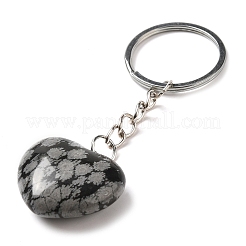 Брелок из натурального снежинки из обсидиана KEYC-K020-01P