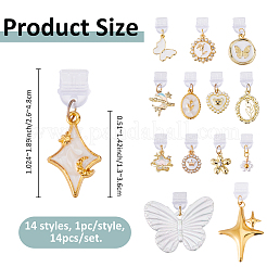 14 шт. 14 стиля пластиковых мобильных пылезащитных заглушек&nbsp;HJEW-FH00180