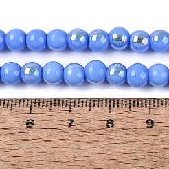 Chapelets de perles en verre opaque électrolytique&nbsp;EGLA-Q132-6MM-01C-14