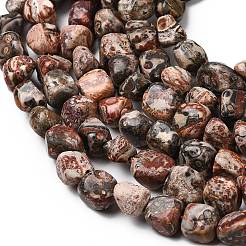 Fili di perline jasper naturali di pelle di leopardo&nbsp;G-B161-A03-01