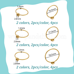 12 stücke 6 arten 304 edelstahl finger ring strass einstellungen&nbsp;STAS-UN0064-61