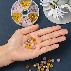 90шт 6 стильные окрашенные стеклянные бусины&nbsp;GGLA-YW0001-10