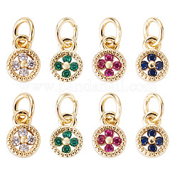 8 Stück 4 Farben Messing Micro Pave Zirkonia Anhänger&nbsp;KK-TA0009-08