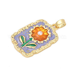 Латунь эмаль подвески&nbsp;KK-U068-13D-01G