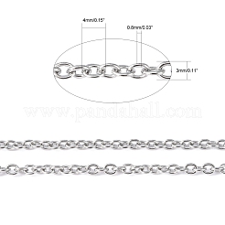 Chaînes de câbles en acier inoxydable 304 de 3.28 pied résistantes au ternissement&nbsp;X-CHS-R008-12