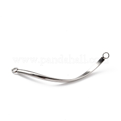 変色しにくい304ステンレススチールリンクコネクター  ツイスト  ステンレス鋼色  42x2x1mm  穴：2mm&nbsp;X-STAS-F230-04P-A