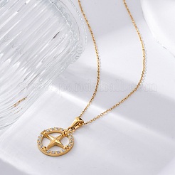 Ожерелья с подвеской в виде шлема из нержавеющей стали 304 с кристаллами и стразами NJEW-Z057-02B-G