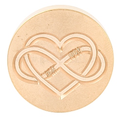 Золотая тональная круглая сургучная печать&nbsp;AJEW-S087-01G-08