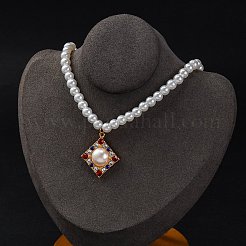 Ожерелья с подвеской в виде ромба из нержавеющей стали 304 с вакуумным покрытием PVD STAS-Z114-23G