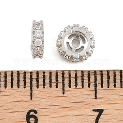 Laiton micro pavé de perles de zircone cubique claires&nbsp;CU-CBAF71E-02P