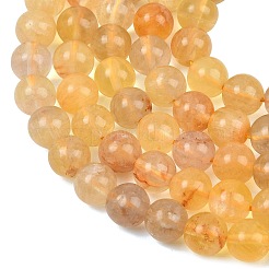 Естественный желтый флюорит бисер нитей&nbsp;G-K340-A03-10mm-02