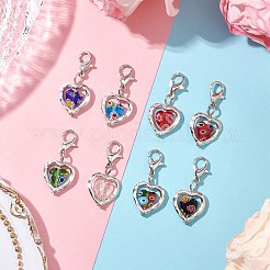 Подвеска в форме сердца миллефиори из стекла и сплава HJEW-JM02836