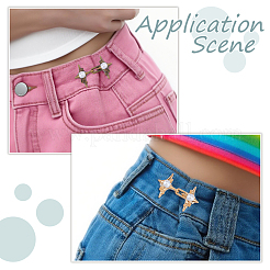 8 пара двухцветных регулируемых джинсовых булавок из цинкового сплава и смолы&nbsp;FIND-FH0016-81