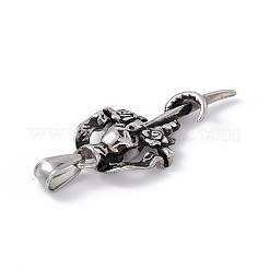 Pendentifs en acier inoxydable 304 de style tibétain&nbsp;STAS-H170-32AS