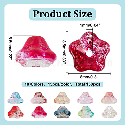 150шт 10 цвета гальванические стеклянные бусины EGLA-HY0001-10